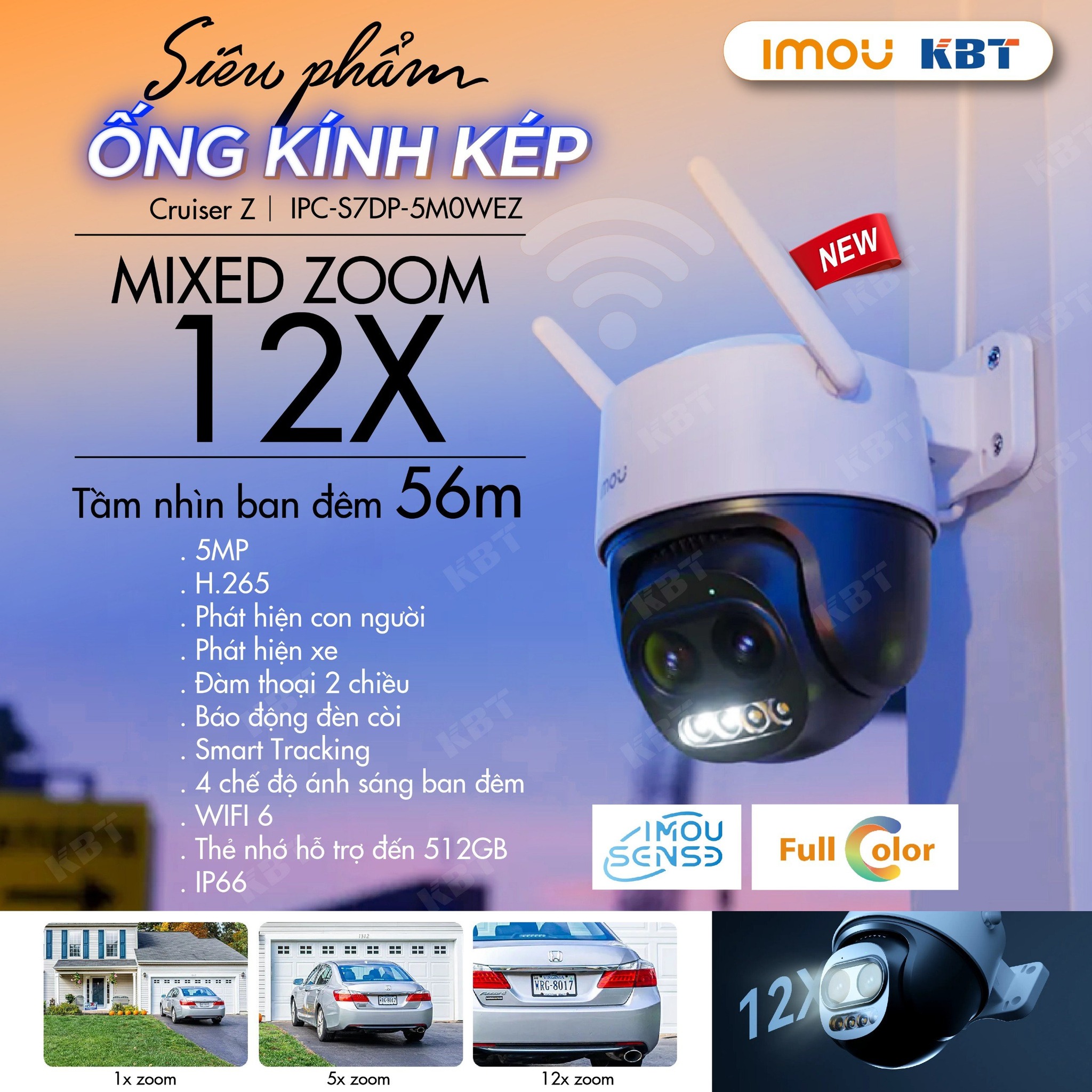 Camera zoom mixed 12x 30m thấy chữ IMOU IPC-S7DP-5M0WEZ 5MP(Cruiser Z 3K) + Thẻ 64gb1