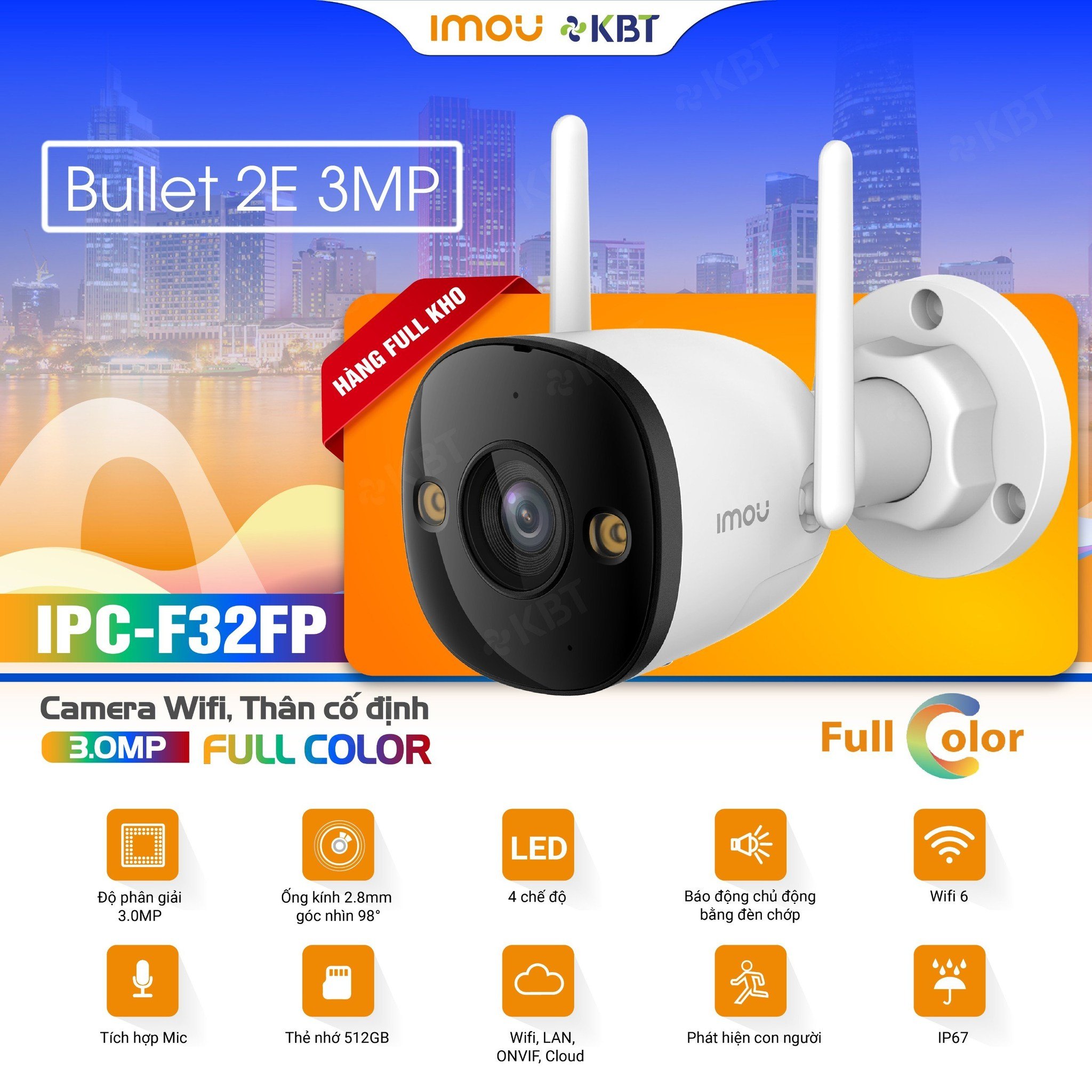 Camera IMOU IPC-F32FP BAN ĐÊM CÓ MÀU, KHÔNG LOA 3.0MP + Thẻ 64gb4