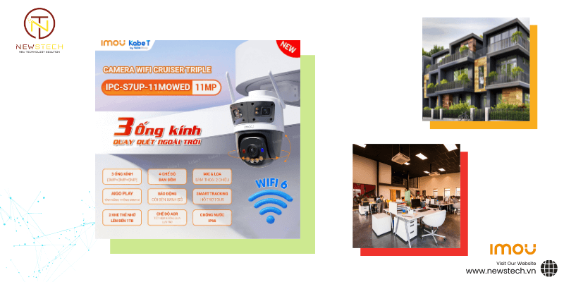 Camera 3 ống kính ngoài trời Imou IPC-S7UP-11M0WED (Cruiser Triple 11MP) + Thẻ 128gb1